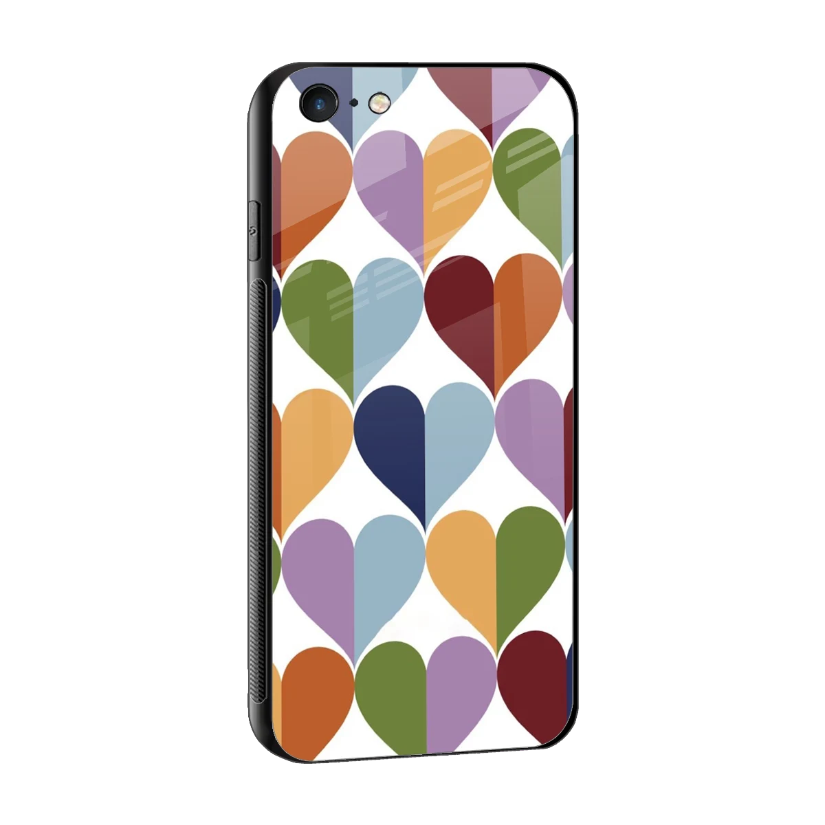 Heart Splash sleek iphone 6s plus cover with tempered glass back and TPU edges