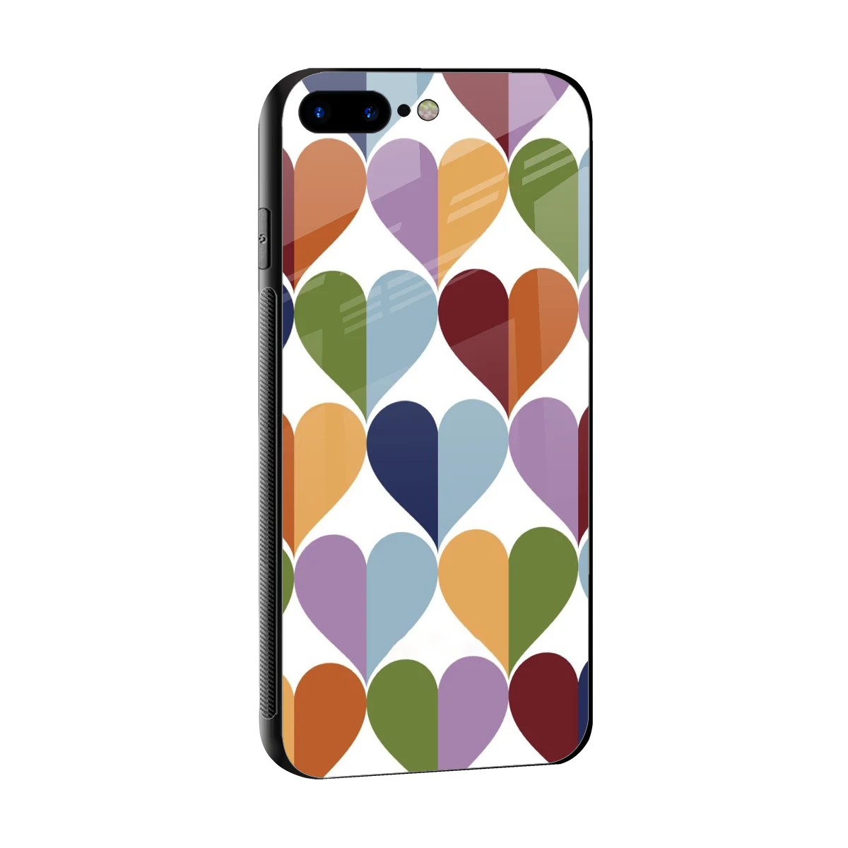 Heart Splash sleek iphone 8 plus cover with tempered glass back and TPU edges
