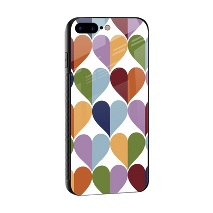 Heart Splash sleek iphone 8 plus cover with tempered glass back and TPU edges