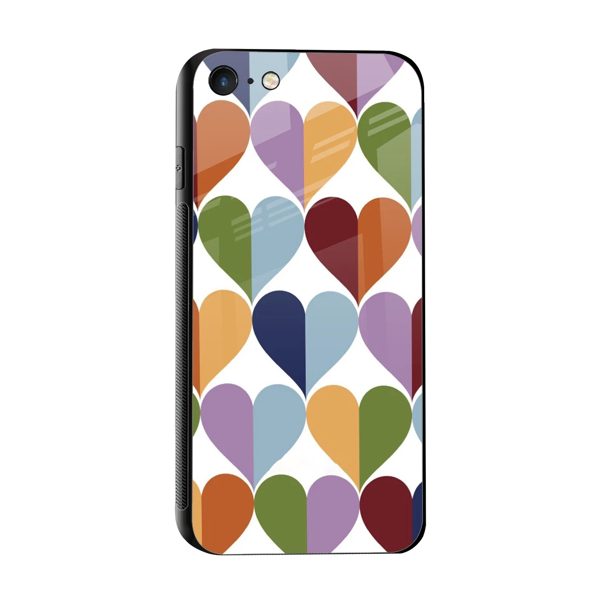 Heart Splash sleek iphone 7 cover with tempered glass back and TPU edges