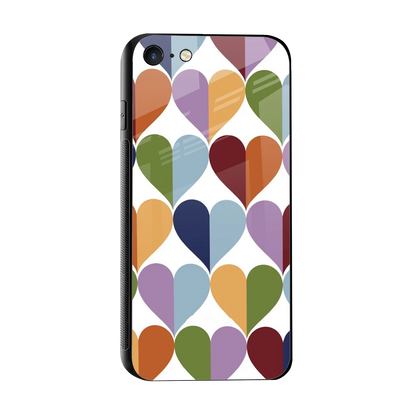 Heart Splash sleek iphone 7 cover with tempered glass back and TPU edges