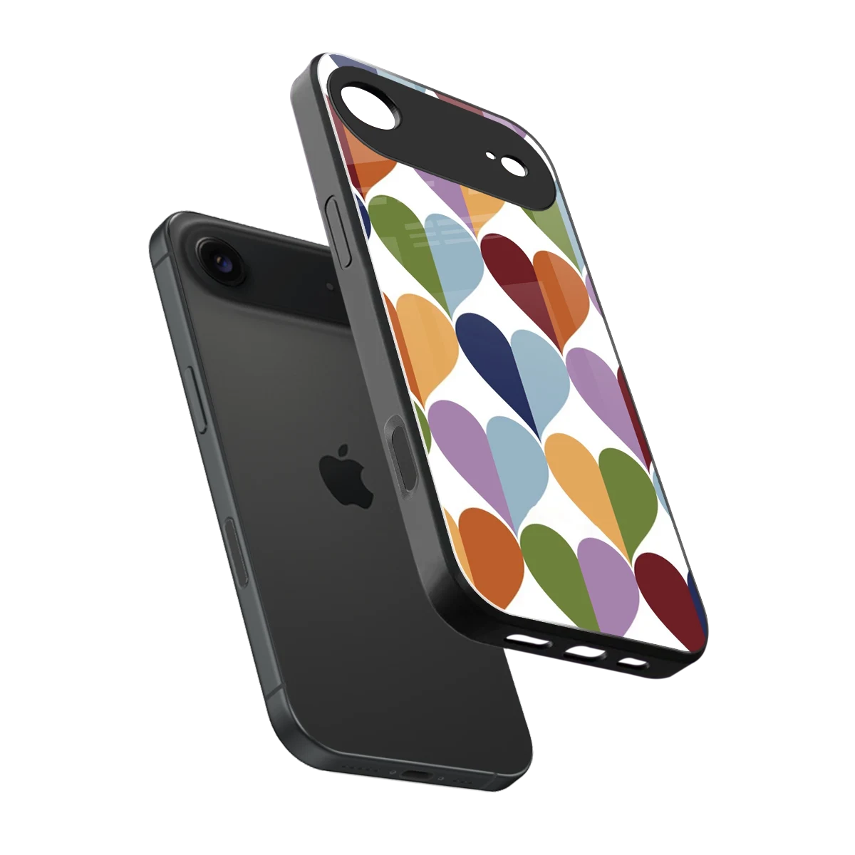 Heart Splash sleek iphone air cover with tempered glass back and TPU edges
