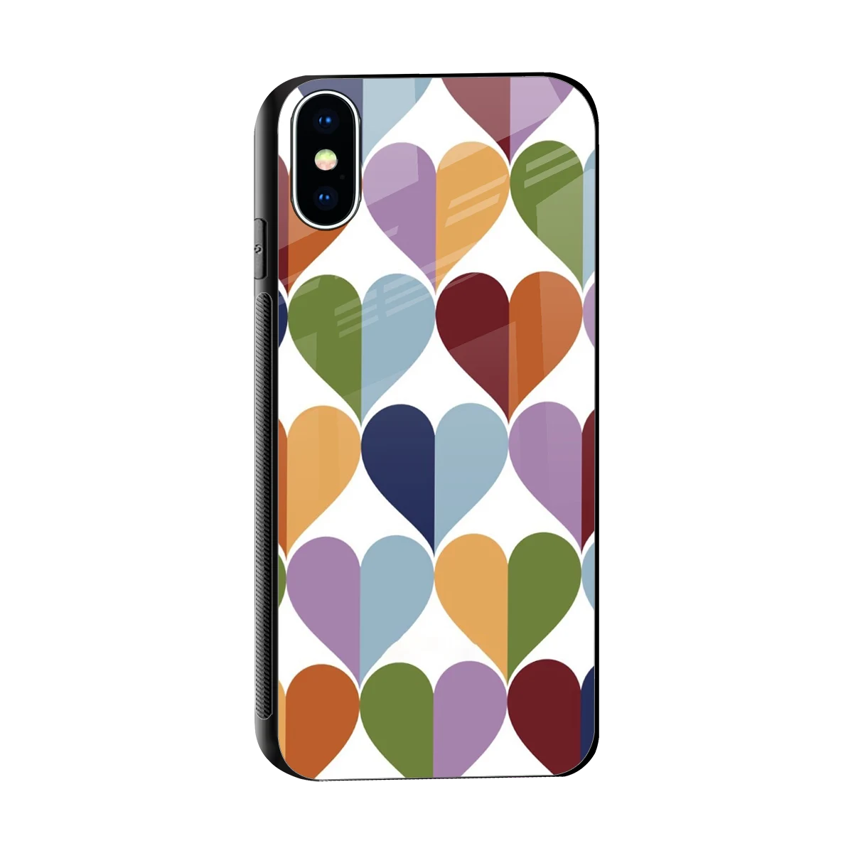 Heart Splash sleek iphone x cover with tempered glass back and TPU edges