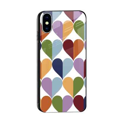 Heart Splash sleek iphone x cover with tempered glass back and TPU edges