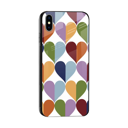 Heart Splash sleek iphone xs max cover with tempered glass back and TPU edges