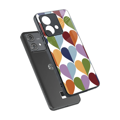 Heart Splash sleek motorola edge 40 neo 5g cover with tempered glass back and TPU edges