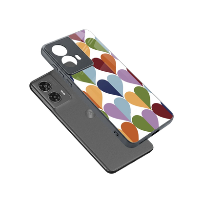Heart Splash sleek motorola edge 50 fusion cover with tempered glass back and TPU edges