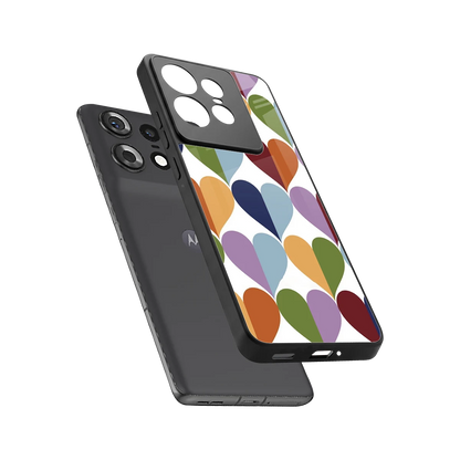 Heart Splash sleek motorola edge 50 pro cover with tempered glass back and TPU edges