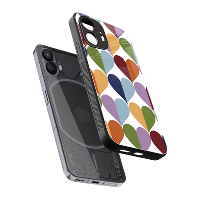 Heart Splash sleek nothing phone 2 cover with tempered glass back and TPU edges