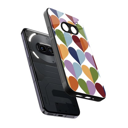 Heart Splash sleek nothing phone 2a plus cover with tempered glass back and TPU edges