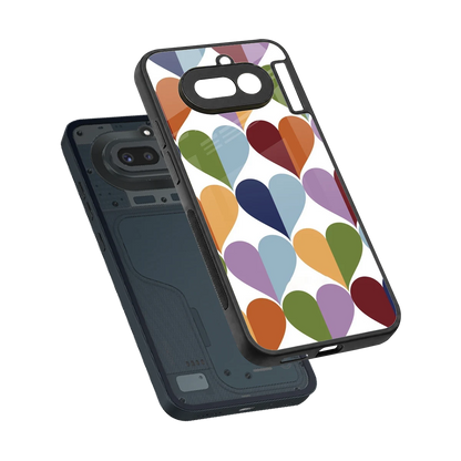 Heart Splash sleek nothing phone 4a cover with tempered glass back and TPU edges