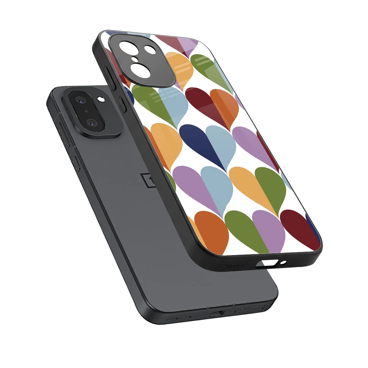 Heart Splash sleek oneplus 15r cover with tempered glass back and TPU edges