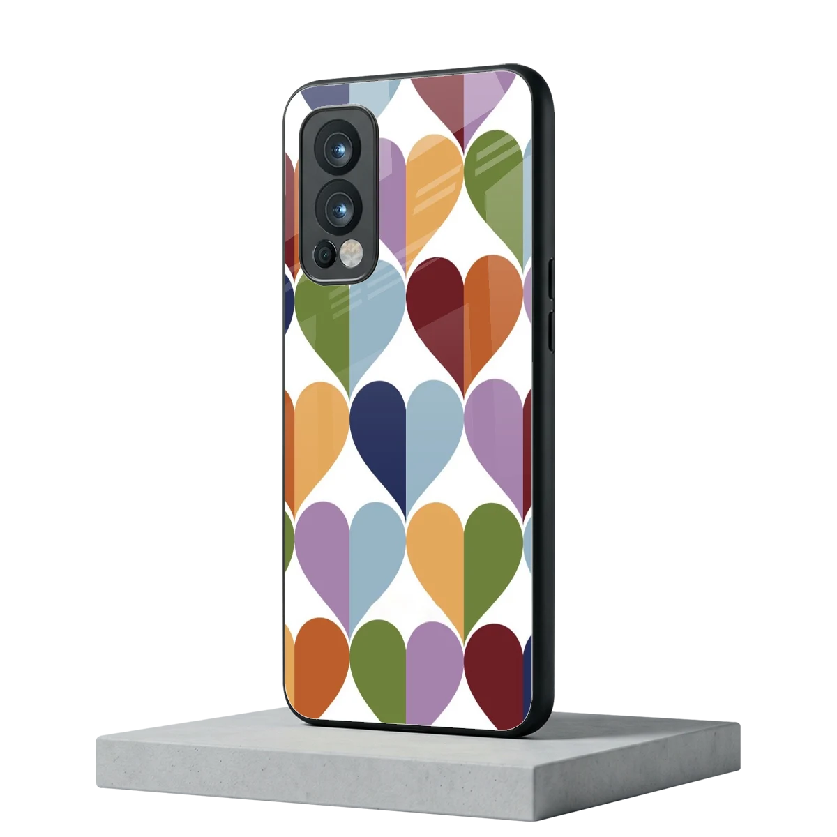 Heart Splash oneplus nord 2 mobile cover | shockproof glass phone case