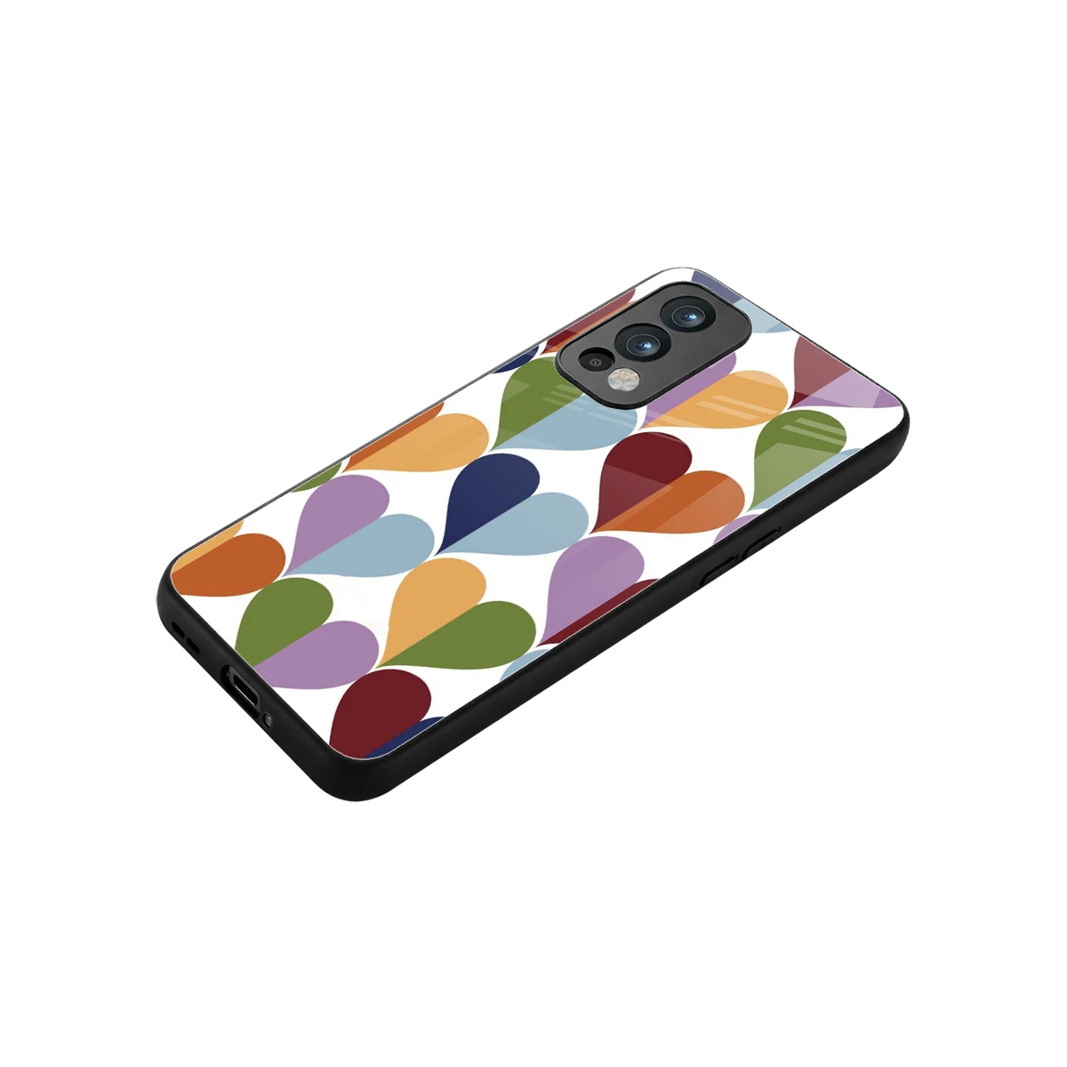 Heart Splash stylish phone case for oneplus nord 2 | glossy glass and slim fit