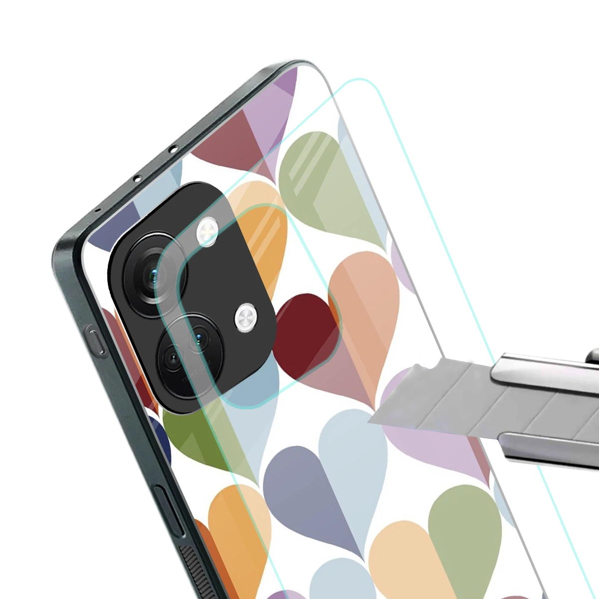 Heart Splash stylish phone case for oneplus nord 3 | glossy glass and slim fit