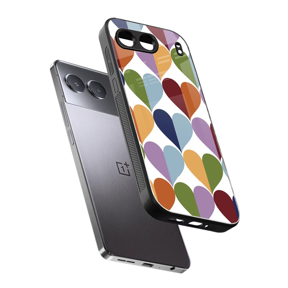 Heart Splash sleek oneplus nord 4 cover with tempered glass back and TPU edges