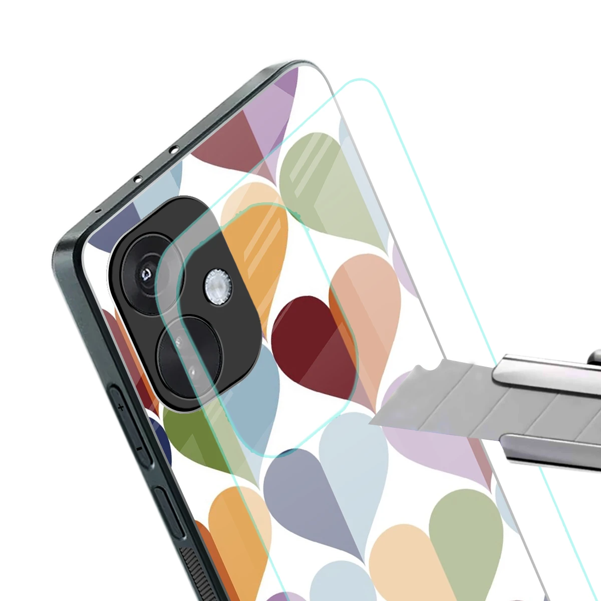 Heart Splash stylish phone case for oneplus nord ce 3 | glossy glass and slim fit