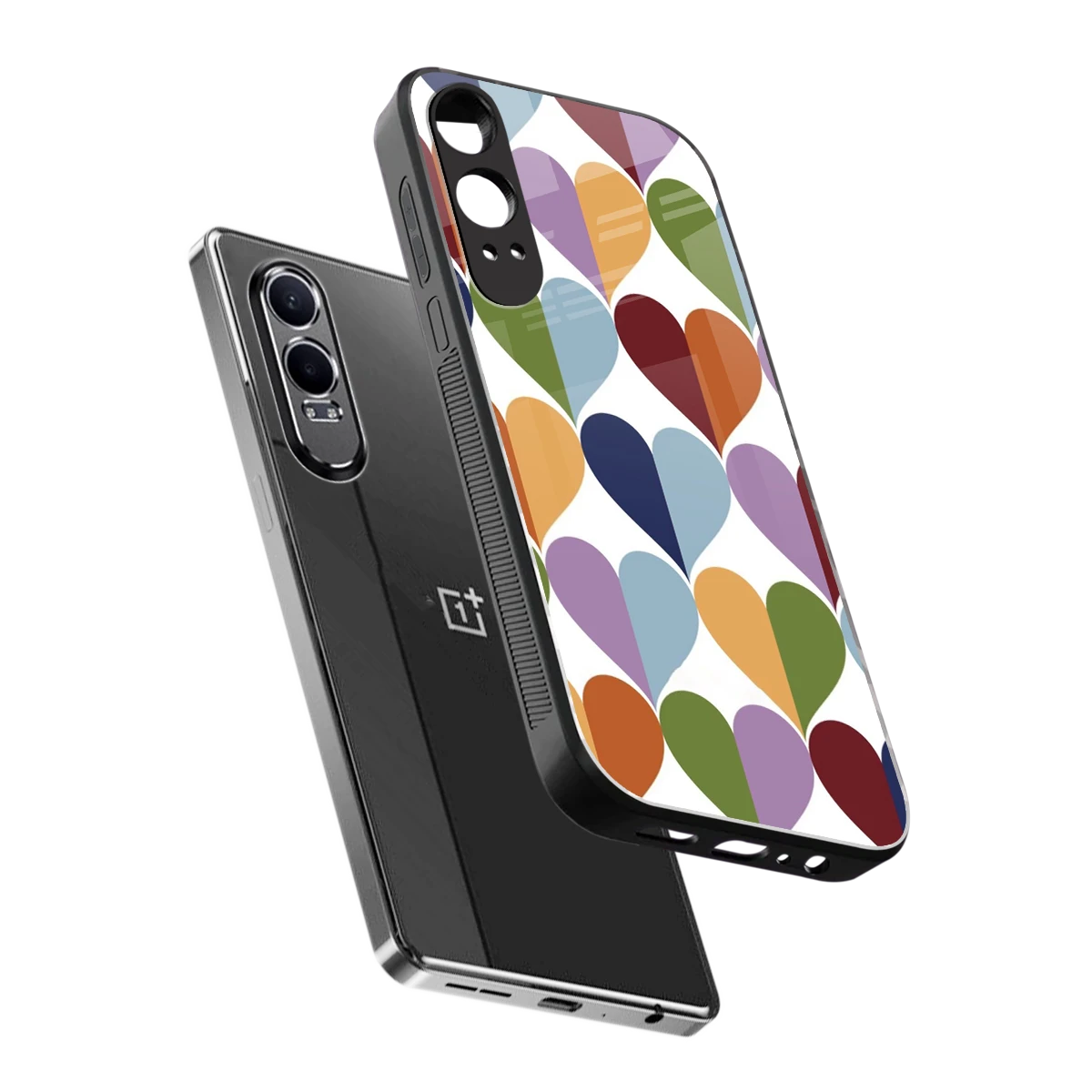 Heart Splash sleek oneplus nord ce 4 lite cover with tempered glass back and TPU edges