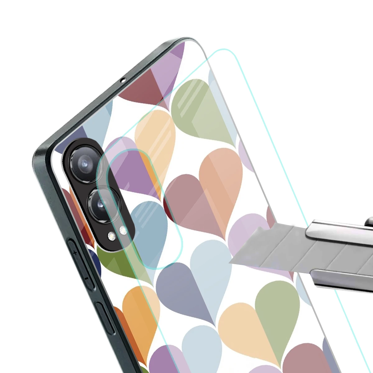 Heart Splash stylish phone case for oneplus nord ce 4 lite | glossy glass and slim fit