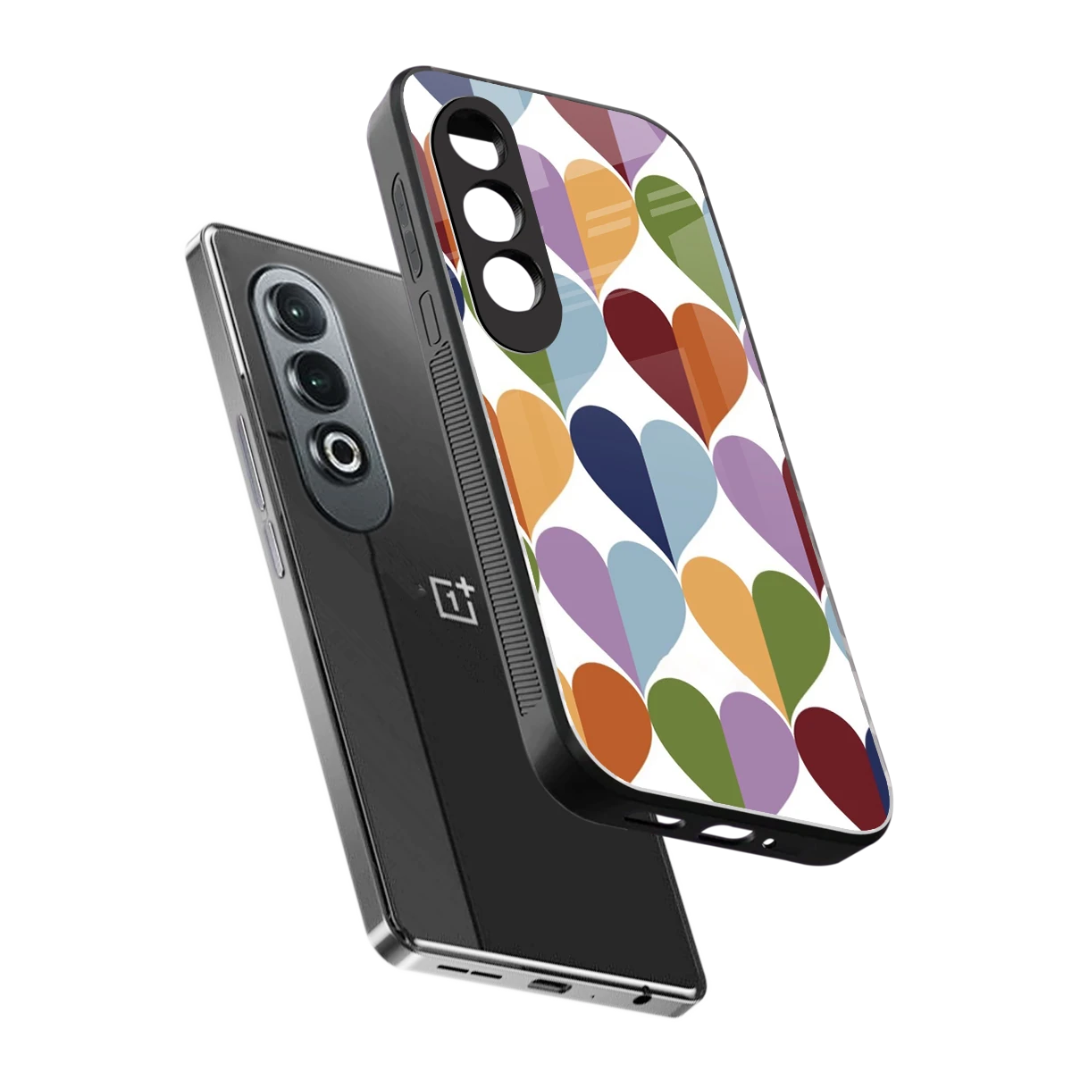Heart Splash sleek oneplus nord ce 4 cover with tempered glass back and TPU edges