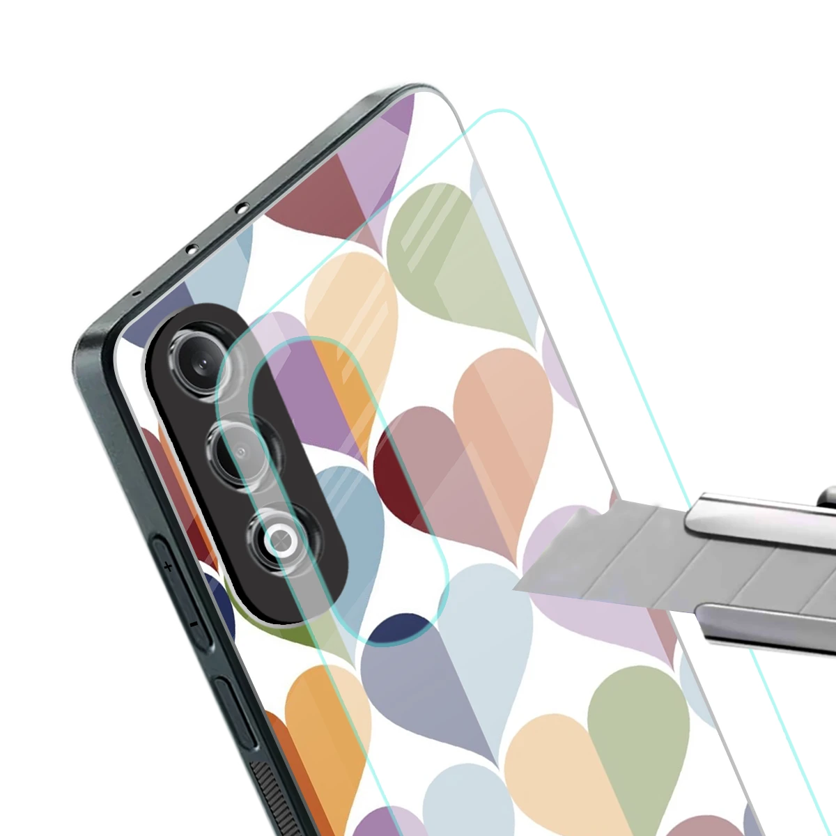 Heart Splash stylish phone case for oneplus nord ce 4 | glossy glass and slim fit