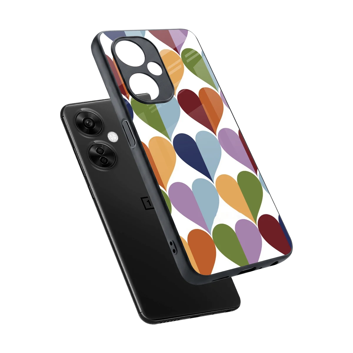 Heart Splash sleek oneplus nord ce 3 lite cover with tempered glass back and TPU edges