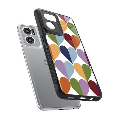 Heart Splash sleek oneplus nord ce 2 cover with tempered glass back and TPU edges