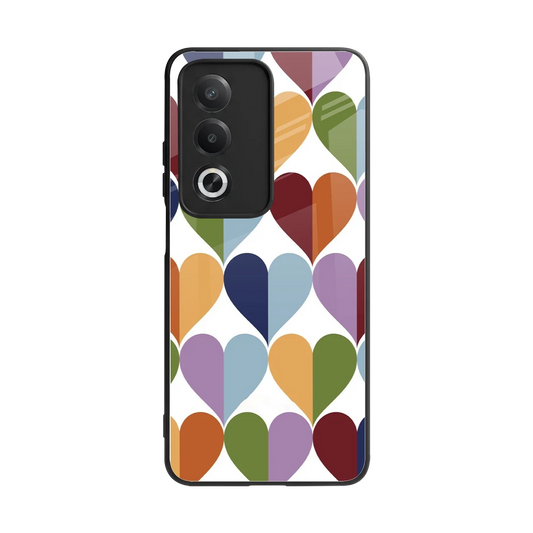 Heart Splash back phone cover | glass case for oppo a3 pro