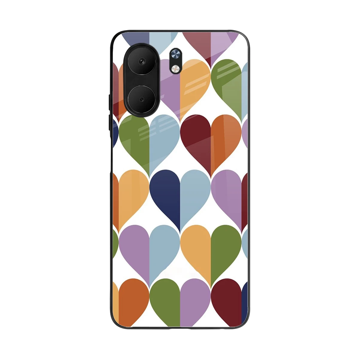 Heart Splash back phone cover | glass case for oppo a5x 5g