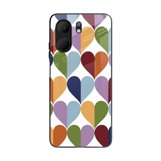 Heart Splash back phone cover | glass case for oppo a5x 5g