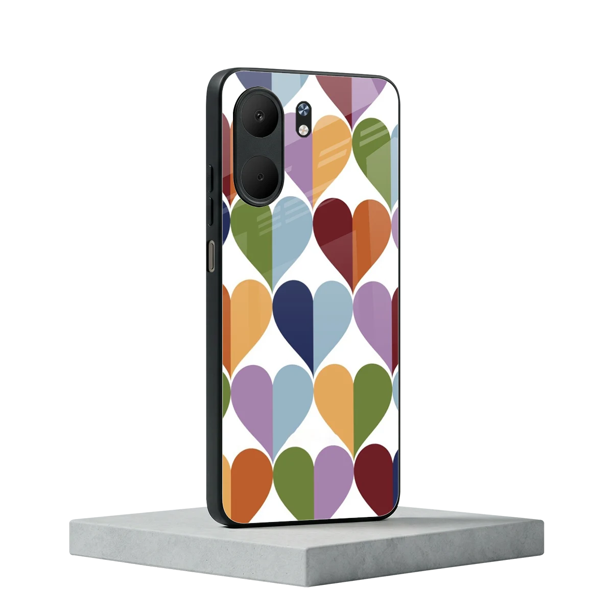 Heart Splash oppo a5x 5g mobile cover | shockproof glass phone case