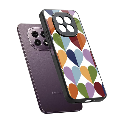 Heart Splash sleek oppo f29 5g cover with tempered glass back and TPU edges