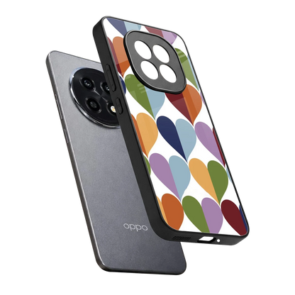 Heart Splash sleek oppo f29 pro 5g cover with tempered glass back and TPU edges