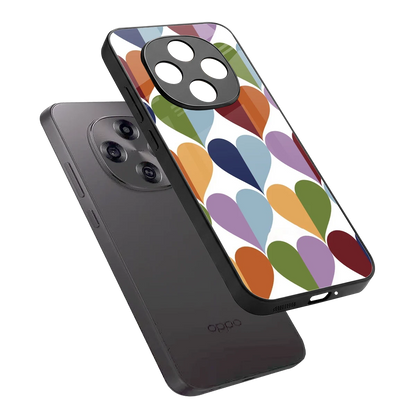 Heart Splash sleek oppo f31 pro 5g cover with tempered glass back and TPU edges