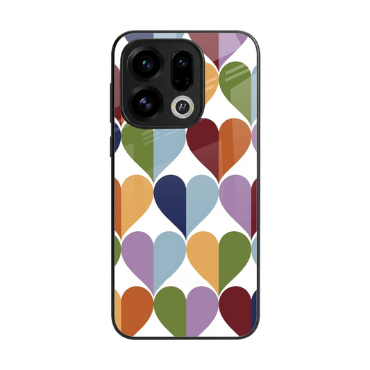 Heart Splash back phone cover | glass case for oppo find x9
