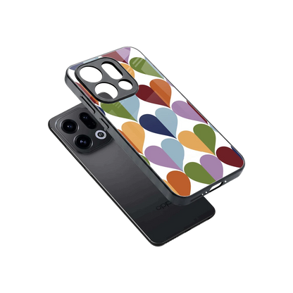 Heart Splash sleek oppo find x9 cover with tempered glass back and TPU edges
