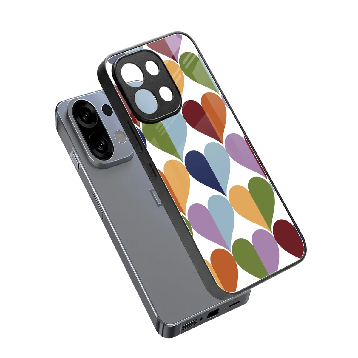 Heart Splash sleek oppo k13 5g cover with tempered glass back and TPU edges