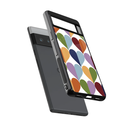Heart Splash sleek google pixel 6 pro cover with tempered glass back and TPU edges