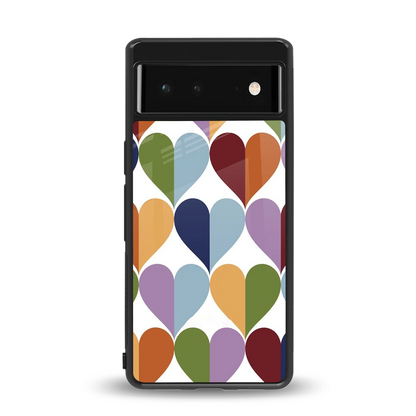 Heart Splash back phone cover | glass case for google pixel 6a
