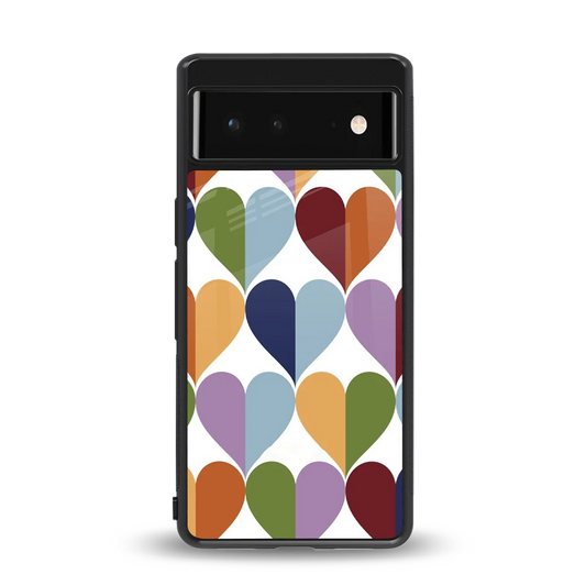 Heart Splash back phone cover | glass case for google pixel 6a