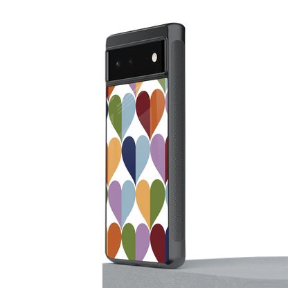 Heart Splash stylish phone case for google pixel 6a | glossy glass and slim fit