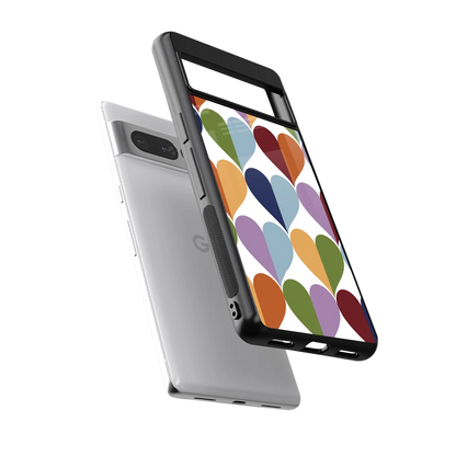 Heart Splash sleek google pixel 7 pro cover with tempered glass back and TPU edges