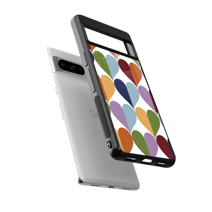 Heart Splash sleek google pixel 8 pro cover with tempered glass back and TPU edges