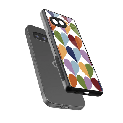 Heart Splash sleek google pixel 10a cover with tempered glass back and TPU edges