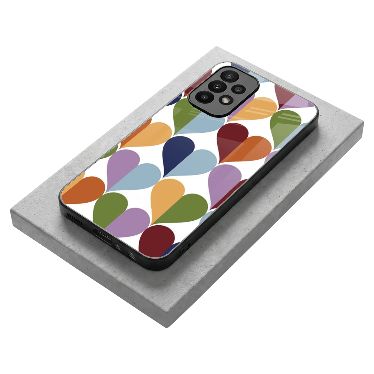 Heart Splash stylish phone case for samsung galaxy a23 | glossy glass and slim fit