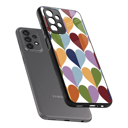 Heart Splash sleek samsung galaxy a23 cover with tempered glass back and TPU edges