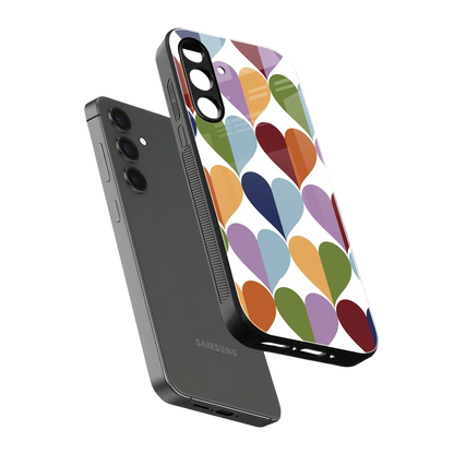 Heart Splash sleek samsung galaxy m35 5g cover with tempered glass back and TPU edges