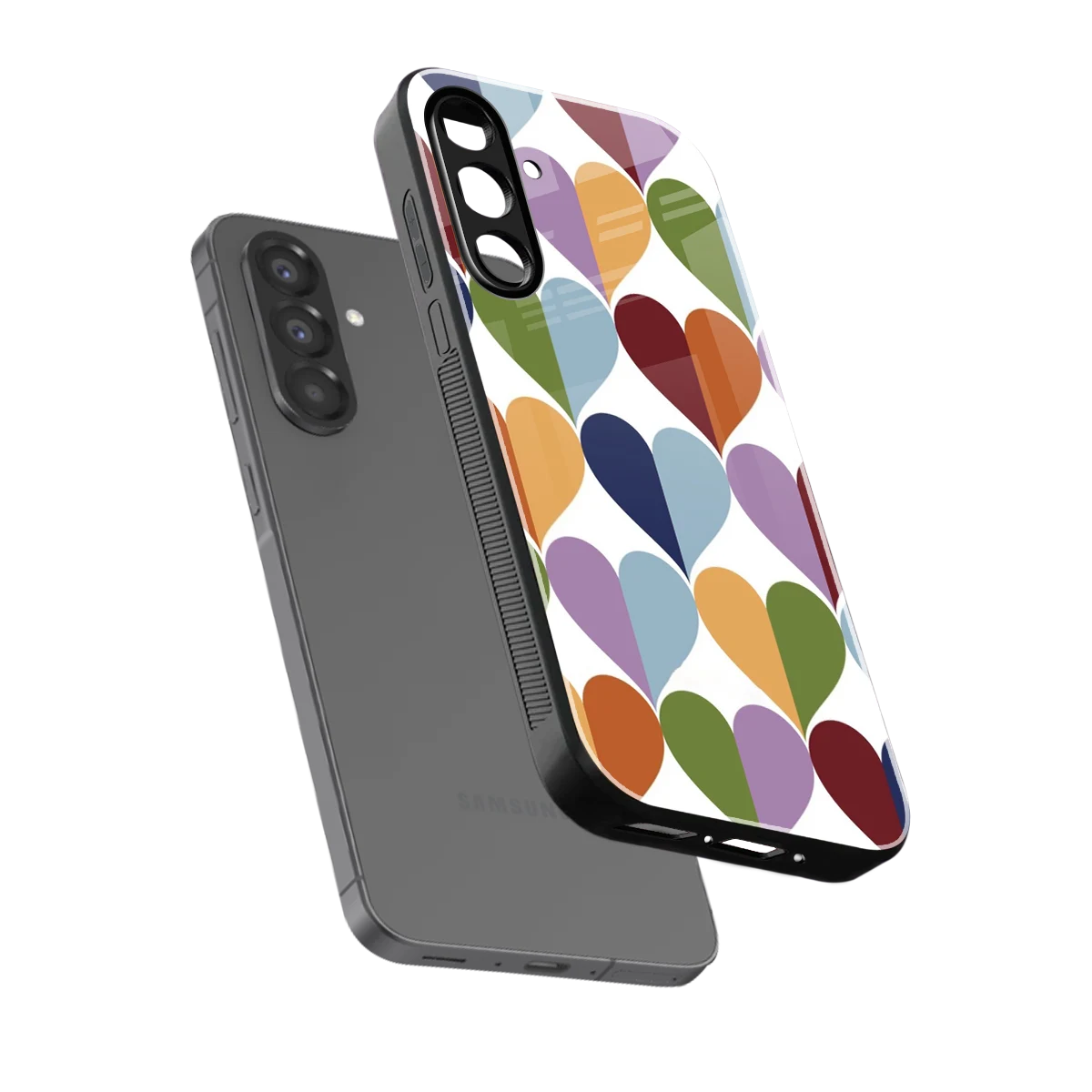 Heart Splash sleek samsung galaxy a36 5g cover with tempered glass back and TPU edges