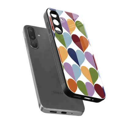 Heart Splash sleek samsung galaxy m56 5g cover with tempered glass back and TPU edges