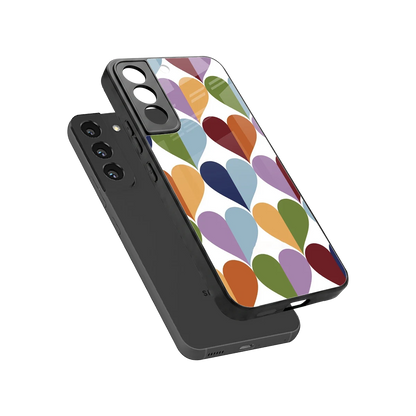 Heart Splash sleek samsung galaxy s22 cover with tempered glass back and TPU edges